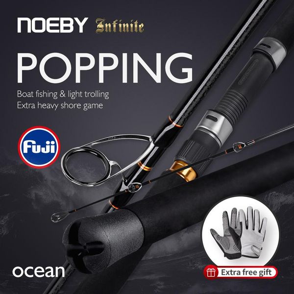 Accesorios noby inifinite 2.6m 2.7m Patinero de océano Coda de pesca giratoria MH H Power Fuji Guides Popper Popper para cañas de pesca en mar de atún al atún.