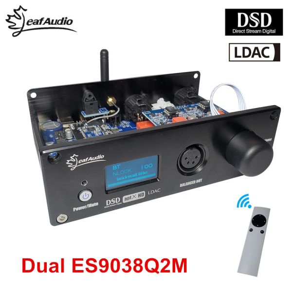 Accessoires Nuotech Dual ES9038Q2M AMP Audiophile DAC DAC Decoder Prise en charge DSD512 XMOS Bluetooth LDAC avec télécommande