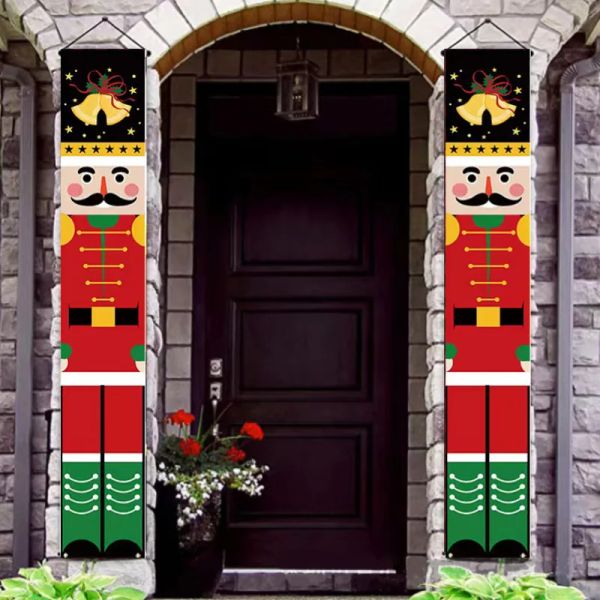 Accessoires casse-noisette porte bannière ornements de noël décoration dessins animés dessin noix soldats porte suspendus fanion drapeau