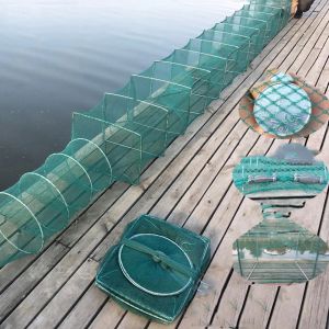 Accessoires Nylon Lange visserij Net zinkers diep water draagbare krabkreeft rivierkreeft kreeft catcher trap vis netwerk garnalen garnalen live aas