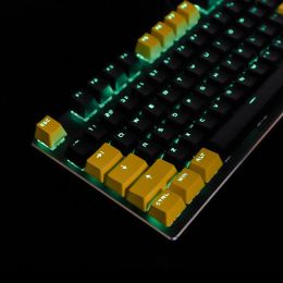 Accessoires OEM 104 Keycap |Double Shot Shine à travers PBT |Keyset mixte jaune noir |Pour le clavier mécanique MX |61 87 104