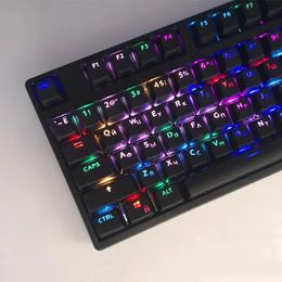 Accessoires OEM Russie / français / espagnol / coréen / ABNT2 KEYCAPS RVB pour jeu Keyboard mécanique transparent ISO Layout Gamer Keyboard Keycaps