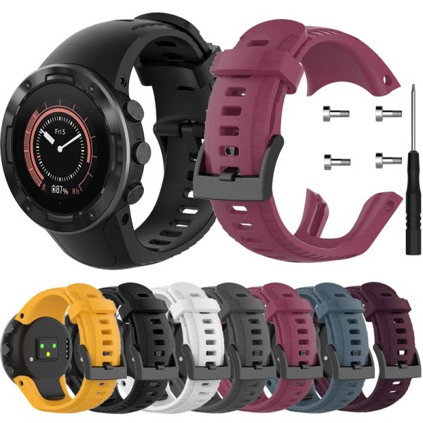 Accessoires Bracelet de montre en Silicone de sport de style officiel pour bracelet de montre Suunto 5 montre intelligente remplacement bracelet en silicone accessoires de bracelet