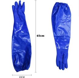 Accessoires Oilbestendige werkhandschoenen 65 cm lange manchet PVC chemisch zuur Basisbestendig huishoudelijke visdraag Veiligheid Mittens