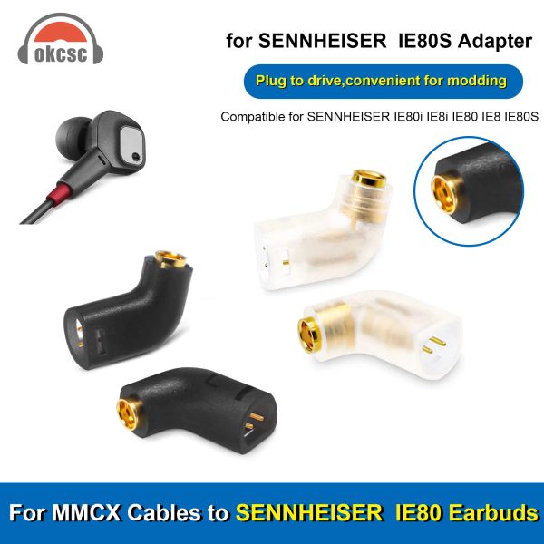 Accesorios OKCSC HIFI Conector de auriculares 3,5/0,78 mm ER4P EXK FitEar AD2C W40 HD580 QDC IE80 IE40 JH a MMCX Conector de pin de conversión de auriculares