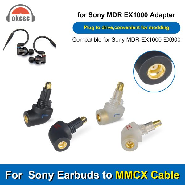Accessoires Câble OKCSC MMCX connecté pour pour Sony MDR EX1000 EX800 MDR7550 EX600 CONNECTEUR D'ÉTAUX EN FORME CURVE ADAPTER