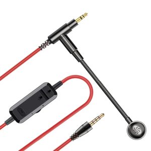 Accessoires Oneodio 3,5 mm Aux-audiokabel met ruisonderdrukkende boom Microfoon Volumeregeling Microfoon Onebutton Mute voor Oneodio-hoofdtelefoon 2 m