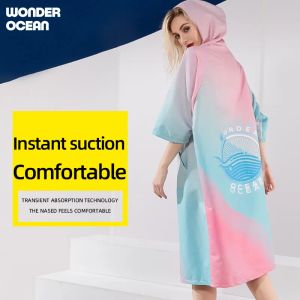 Accesorios originales bañera nueva buceo femenino chaqueta tibia cambia de playa ropa natación de toalla de manguera caliente absorbente absorbente