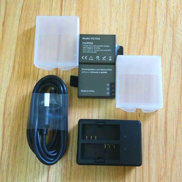 Accesorios Originales SJCAM EKEN Accesorios Batería Cargador 1350/1050mAh Batería Doble Doble para SJ4000 SJ5000 EKEN H9R H5/6S Acción Cámara de acción