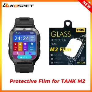 Accesorios Película de vidrio templado original para Kospet Tank M2 Smartwatch Glass Protective Película 1 Establecer Protetor de pantalla Smart Watch Accessories