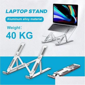 Accessoires Autres accessoires informatiques Support d'ordinateur portable en aluminium pour bureau avec coussinets antidérapants Support pliable pour ordinateur portable réglable à 6 angles C