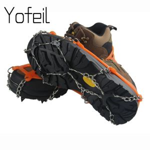 Accessoires extérieurs 8 dents griffes antidérapantes crampons à glace bottes bande de roulement pince chaîne pointe pointue neige marche chaussures d'escalade couverture crampon