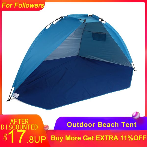 Accessoires Outdoor Beach Tente Sunshine Shelter 2 Personne Sturdy 170T Polyester Sunshade Tente pour pêche Camping Randage de randonnée Pick