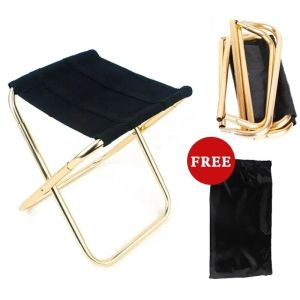 Accessoires Outdoor Campingstoel Gouden aluminium legering Vouwstoel met zakkruk stoel Visserijcamping