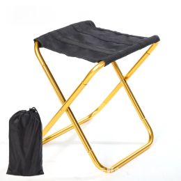 Accesorios Al aire libre aleación de aluminio de alta calidad conveniente silla plegable, taburete de campamento de picnic mini silla de pesca de almacenamiento