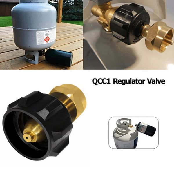 Accessoires Outdoor Picnic Gas Cylindre Réservoir Gas Gas Propane Recharge Adaptateur QCC1 Adaptateur de convertisseur de soupape de régulateur