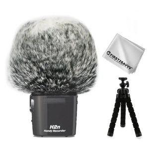 Accessoires Enregistreurs numériques portables extérieurs à fourrure microphone micro pare-brise éolien pour zoom h4nsp h4npro h2n + mini trépied