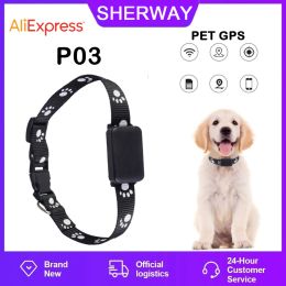 Accessoires P03 Pet GPS Tracker Mini 2G Petpositi Tracker Imperproof Dog GPS Collier Collier Locator Cat Locator Smart Tracking Alarm WiFi