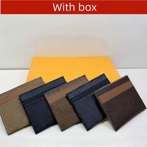 Accesorios Organizador de embalaje Toldo de diseñador de diseñadores Purso Caja corta Bolso de calidad de cuero acolchado Monedero para hombres Monedura de crédito Mini Bolsas Mintería marrón