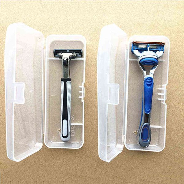 Accessoires Emballage Organisateurs Hommes Universel Rasoir Boîte De Rangement Poignée Entièrement Transparent Boîtier En Plastique Rasoir s Écologique PP Rasage De Haute Qualité