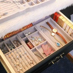 Accessoires verpakkingen Organisatoren Velvet Jewelry Box Storage Tray Display Display Sieraden Holder Stand Bracelet ketting Ring Showcase Lade Sieraden Organisator Y240417