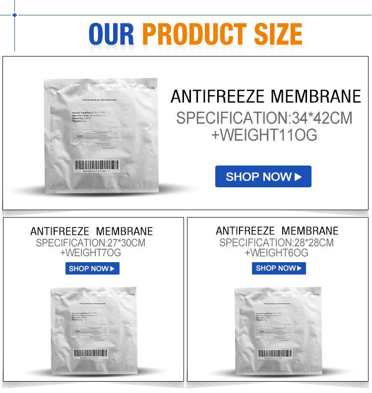 Acessórios Peças de Alta Qualidade Anti Freeze Membranas 70g 60g 110g Antifreezing Membrana Anti-congelação Almofada para máquinas de crioterapia