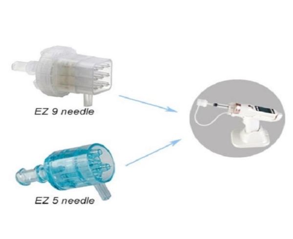 Accesorios Piezas Mesogun pistola de mesoterapia antienvejecimiento micro aguja 5 puntas de aguja Cartucho de presión negativa para EZ Vacuum Mesoth1213834
