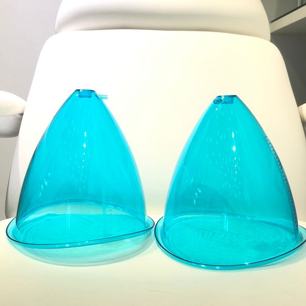 Accessoires pièces en plastique bleu grande tasse pour traitement colombien de lifting des fesses agrandissement du sein machine d'aspiration sous vide 2 pièces 180 ml 21 cm XXL