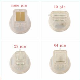 Accesorios Piezas Radiofrecuencia Microaguja Fraccional Rf 10Pin 25Pin 64Pin Nano Micro Aguja Levantamiento de la piel 4 puntas Cabeza Cartucho dorado612