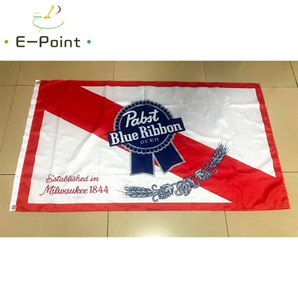 Accessoires PBR Pabst – drapeau ours en ruban bleu, taille 3 pieds x 5 pieds (90x150cm), décorations de noël pour la maison, bannière