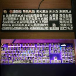 Accesorios PBT 108 Key Ahegao KeyCap Dye Sublimation Perfil OEM Anime Keycap para Cherry Gateron Kailh Switch Teclado mecánico