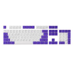 Accessoires PBT keycap DSA configuration texte teinture sublimation 104 touches violet et blanc clavier capuchon pour clavier mécanique MX switch
