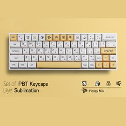 Accessoires PBT KEYCAPS 140 touches Dyesublimation Keycap XDA Profil Japonais Honey Milk Keycaps pour les claviers mécaniques de cerise