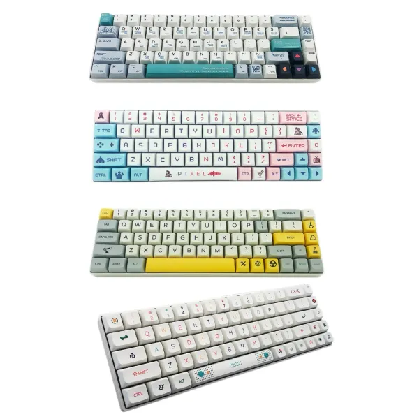 Accesorios PBT Capas de teclas blancas de anime japoneses PBT Conjuntos de teclas blancas establecidas para juegos de teclado mecánico 61 GK61 CHERRY MX Switch Teckcap