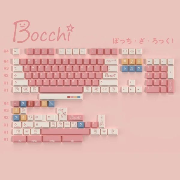 Accessoires PBT MATÉRIAUX ANIME BOCCHI LE ROCK KEYCAPS 140 touches Dye Submation Cherry Profil pour MX Switch Clavier mécanique