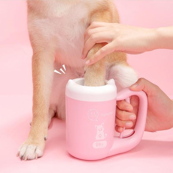 Accesorios Pet Cat Dog Foot Clean Cup Herramienta de limpieza Cepillo de lavado de silicona Lavadora de patas Bulldog francés Pug Suministros Accesorios para mascotas para perros