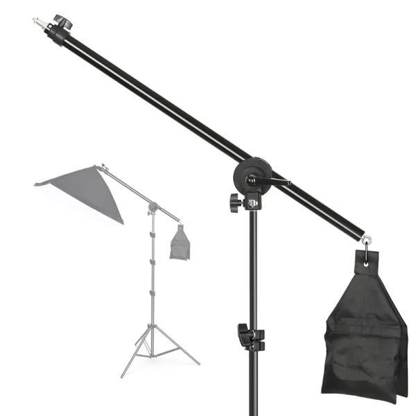 Accessories Photo Studio Support en porte-à-faux réglable bras transversal avec sac de sable pince pivotante utilisation pour accessoires de support de lumière tige d'extension 135CM