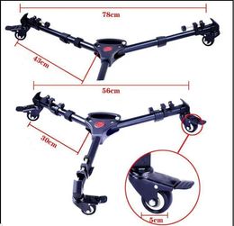 Accessoires de photographie, roues pliantes vidéo universelles, curseur robuste, trépied de déplacement, chariot pour support d'appareil photo