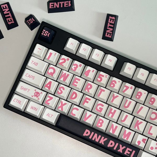 Accessoires Mots roses Keycaps Set 132 Key PBT Keycap Ergonomic Mignon Key Cap pour MX Cherry Profil Gateron Switch Kit Mechanical Kit mécanique