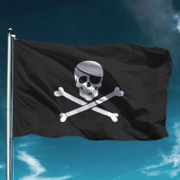 Accessoires drapeau Pirate drôle Viking squelette tenir bannière volant Polyester extérieur décor jardin décoration enfants mur toile de fond