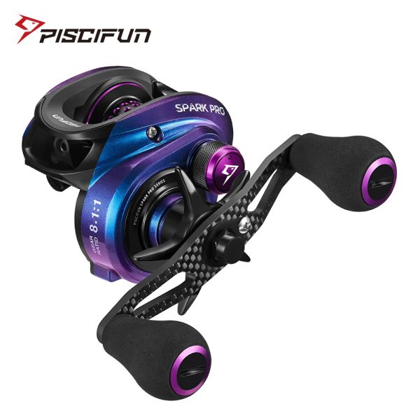 Accessoires Piscifun Spark Pro Baitcasting Bobine 11 + 1 Roulements à billes blindés 7,5 kg en fibre de carbone Dragin bas profil Baitcaster Fishing Reels