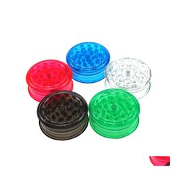 Accesorios Trituradora de hierbas de plástico 3 piezas Molinillos de tabaco de 60 mm para humo Molinillo de acrílico Zwl389 Entrega de gotas Hogar Jardín Hogar Ott3Q