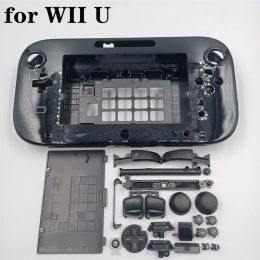 Accessoires Plastic vervangende behuizing Shell Case voor Wii U reparatieonderdelen Zwart voor Nintend Wiiu Gamepad met Botton -accessoires