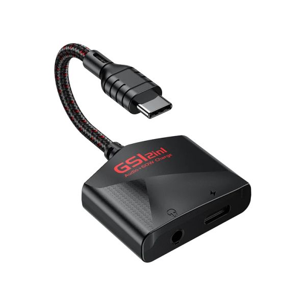 Accesorios PLEXTONE GS1 Adaptador USB C a conector para auriculares de 3,5 mm Puerto de carga rápida 2 en 1 para iPad Pro Galaxy 60W