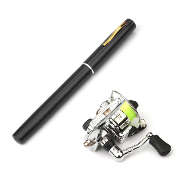 Accessoires Pocket Boule de pêche plissible Bobinage mini mini kit de pêche à la stylo Télescopique Tile de pêche en bobine