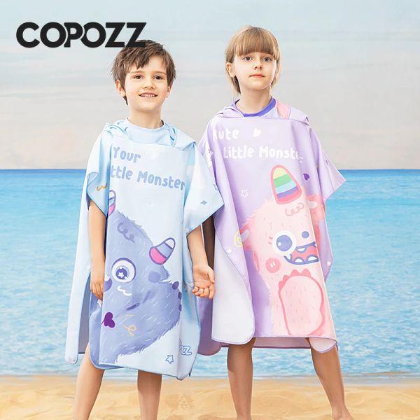 Accesorios Poncho Girls Toalla de playa Cartoon Capacina Capucha Unicornio Impreso Micripes