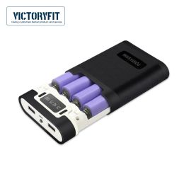 Accessoires Portable 18650 4 SLOT POWER BANK CASE PRÉSIDENT 5V 2A Charge rapide, Double sortie du port USB et écran LCD pour téléphone mobile / tablette