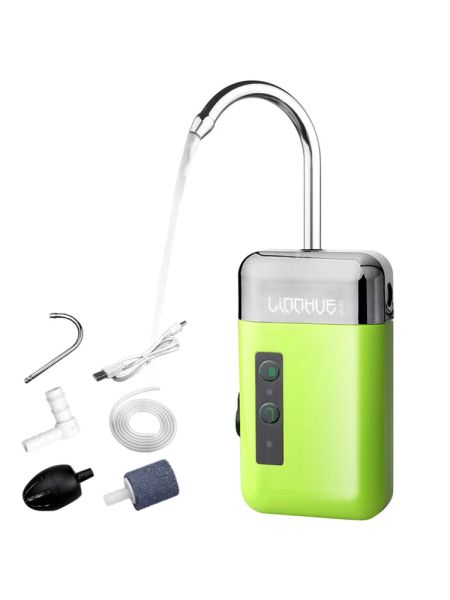 Accessoires Pompe portable Pompe à oxygène 3in1mini avec tas de pierre Air Sentage USB Chargement de pompe à eau automatique Éclair LED pour la pêche extérieure
