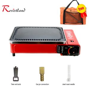 Accesorios, estufa de barbacoa portátil, parrilla de gas, parrilla de barbacoa de acero inoxidable para exteriores, cocina de acampada, herramientas de barbacoa para Picnic