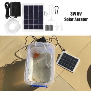 Accessoires Pompe à oxygène d'eau de pêche Portable Aérateur d'air d'aquarium Panneau Solaire Accessoire d'oxygénation Aquatique Kit d'oxygénateur intérieur extérieur